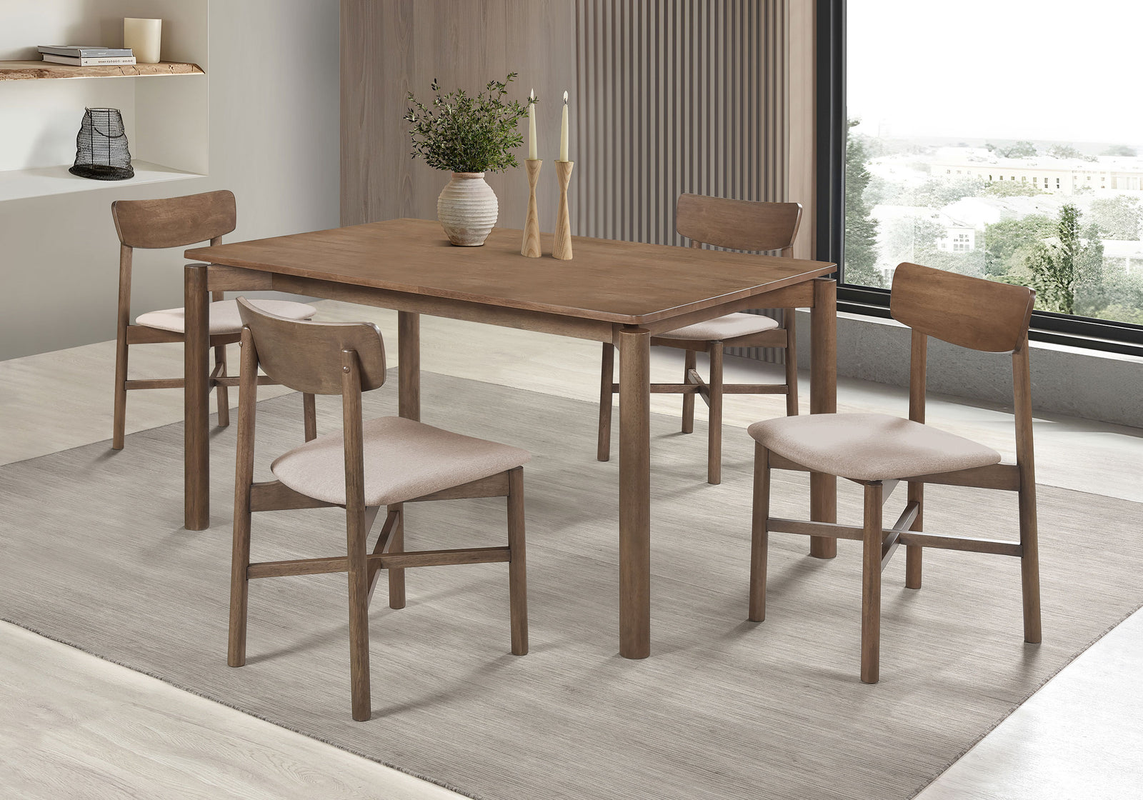 main view of Parkridge Brown 59-inch Wood Dining Room Set dining room furniture