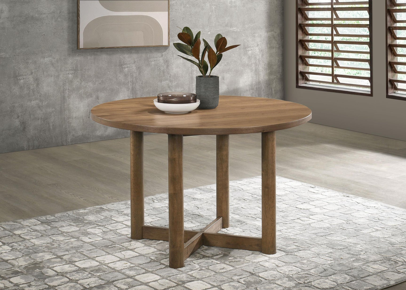 Biltmore dining table close-up of walnut veneer surface