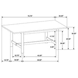 detail showcasing dining table surface and craftsmanship