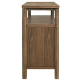 Top view showing walnut veneer finish on sideboard