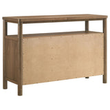Sideboard doors closed with visible wood grain finish