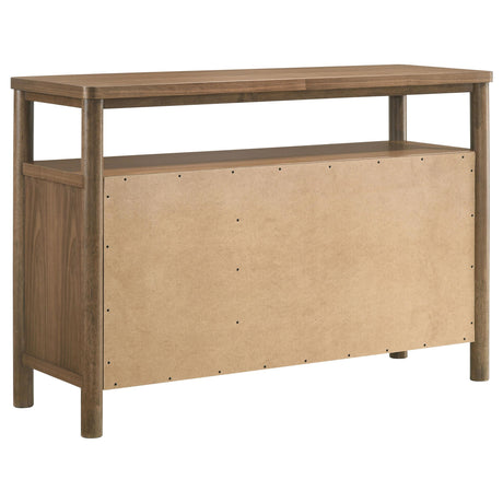 Sideboard doors closed with visible wood grain finish