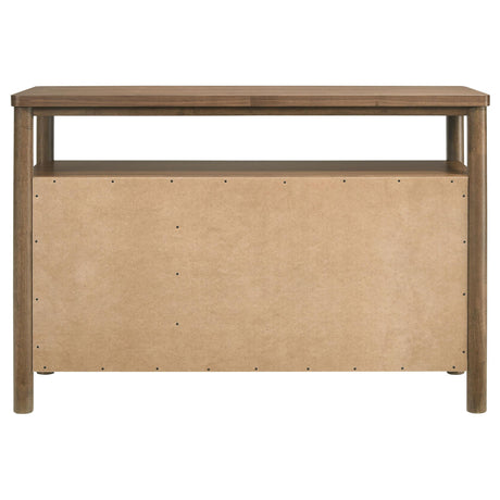 Adjustable shelving inside Biltmore dining cabinet