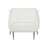 Back view of Rachael White Boucle Accent Chair showing contour seatback