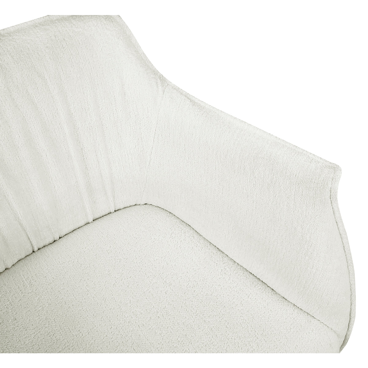 Rachael White Boucle Accent Chair placed in a modern living room setting