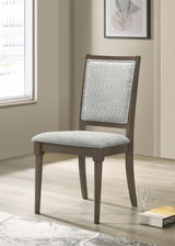 Onslow Upholstered Dining Side Chair dark brown front view