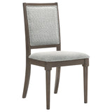 Onslow Upholstered Dining Side Chair dark brown back view