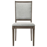 Onslow Upholstered Dining Side Chair dark brown side view