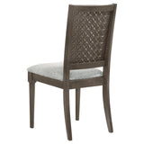 Onslow Upholstered Dining Side Chair dark brown frame detail