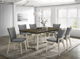 Biloxi Gray Brown 71-inch Rectangular Dining Set room view showing 6 chairs