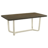 Biloxi Gray Brown dining set main angle with chairs