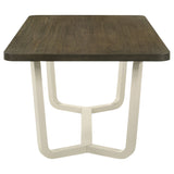 Close-up of chair and table joint in Biloxi set