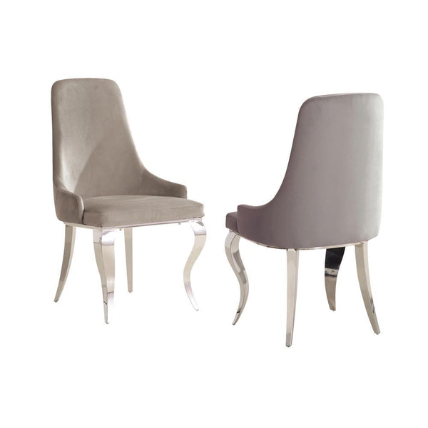 Antoine Upholstered Demi Arm Dining Chairs, Set of 2, front angle
