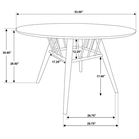 Main view of dining room set arrangement