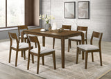Almonte Dark Brown dining set room view with 6 chairs