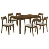 Side view detail of Almonte Dark Brown dining table