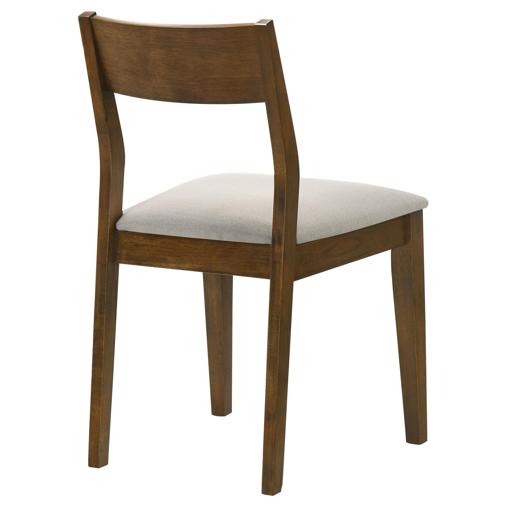 Almonte dining chair in dark brown fabric upholstery, side angle
