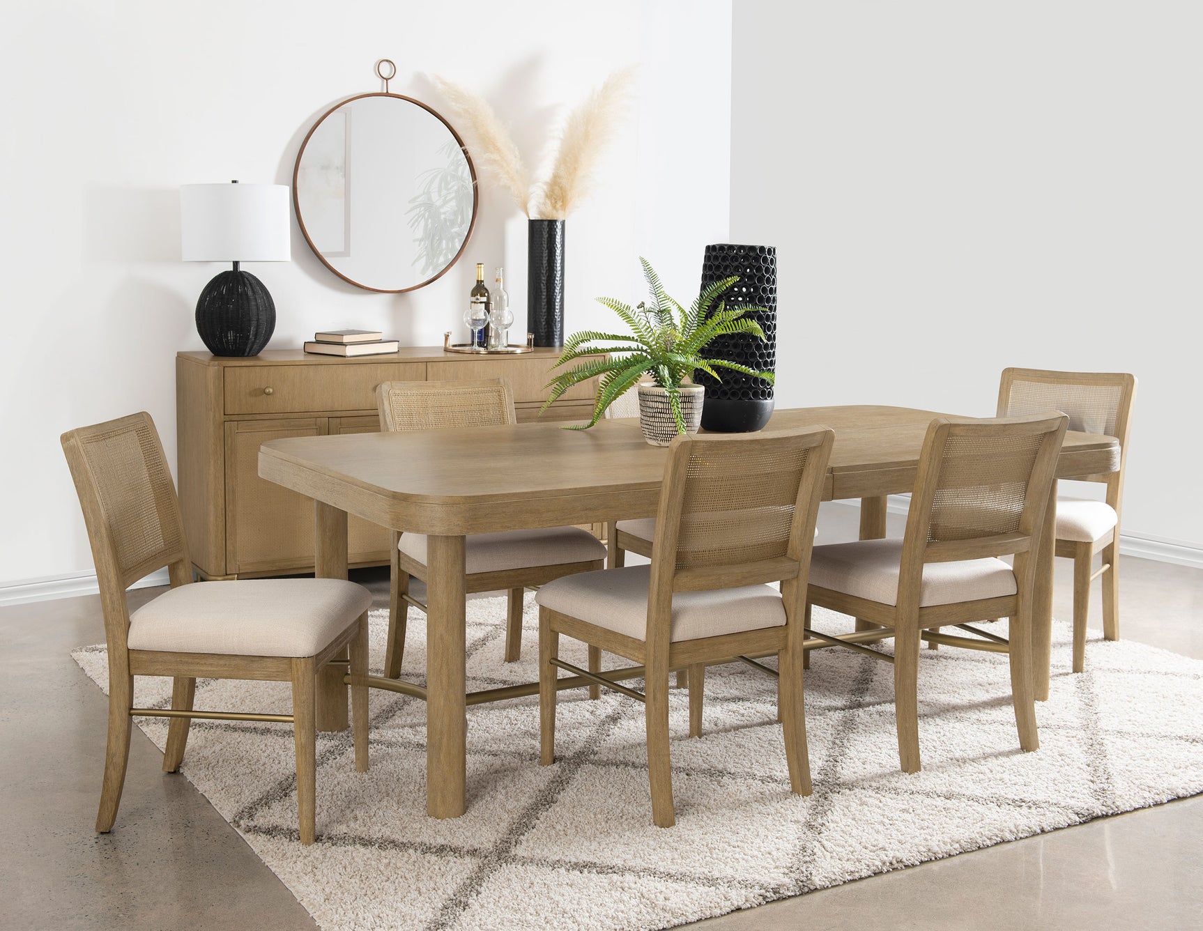 Arini Sand Wash Extension Leaf Dining Room Set room view