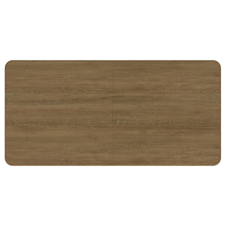 Top view of rectangular tabletop with ash veneer