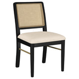 Arini Black Rattan Cane Dining Side Chair side profile