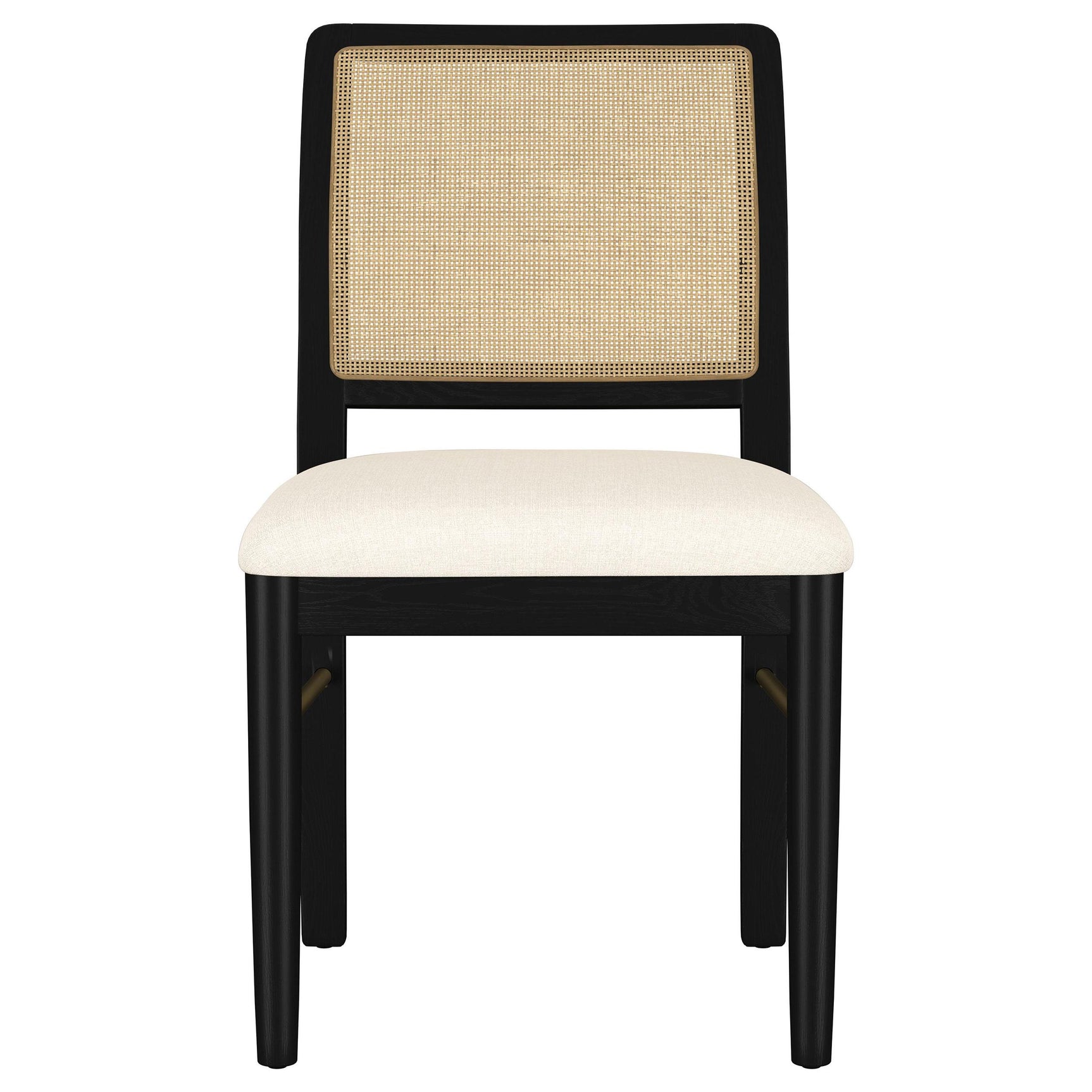 Arini Black Rattan Cane Dining Side Chair back detail