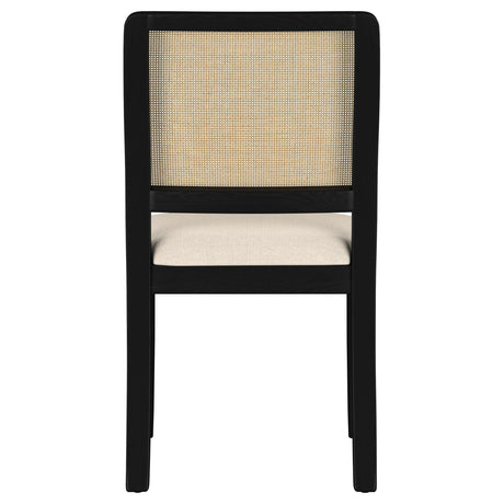 Arini Dining Side Chair with metal stretcher bar detail