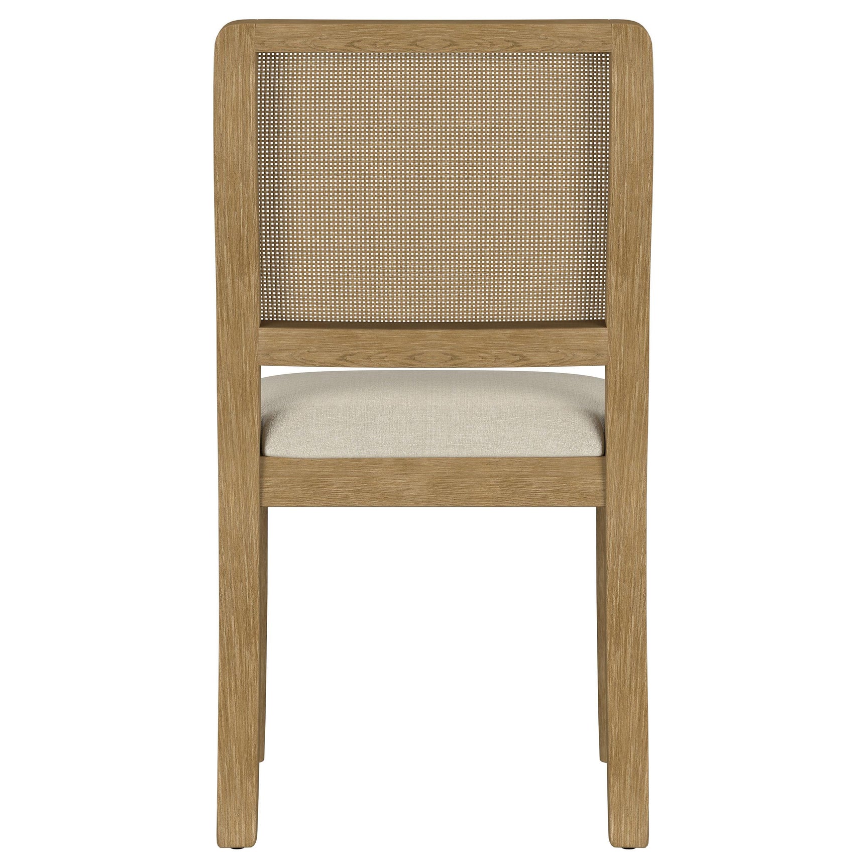 Handwoven cane texture on backrest