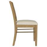 Back view showing tapered legs and cane weaving