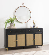 Arini sideboard showing woven cane door detail