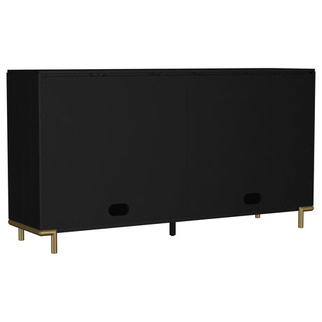 Sideboard top surface and textured cane panel