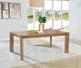 Bruner dining table natural finish side angle
