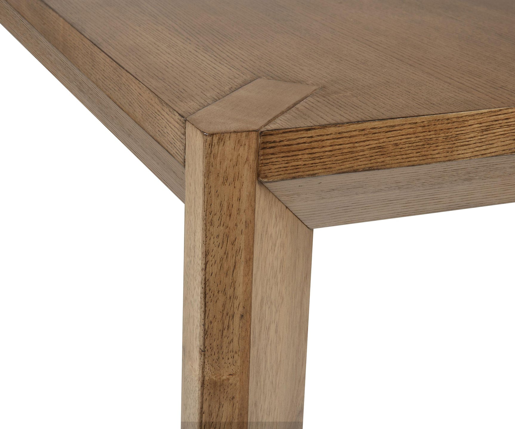 Bruner dining table angled view showing wood grain