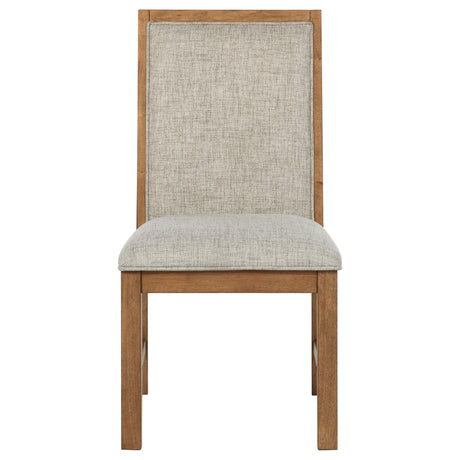Set of 2 Bruner Brown Upholstered Dining Side Chairs