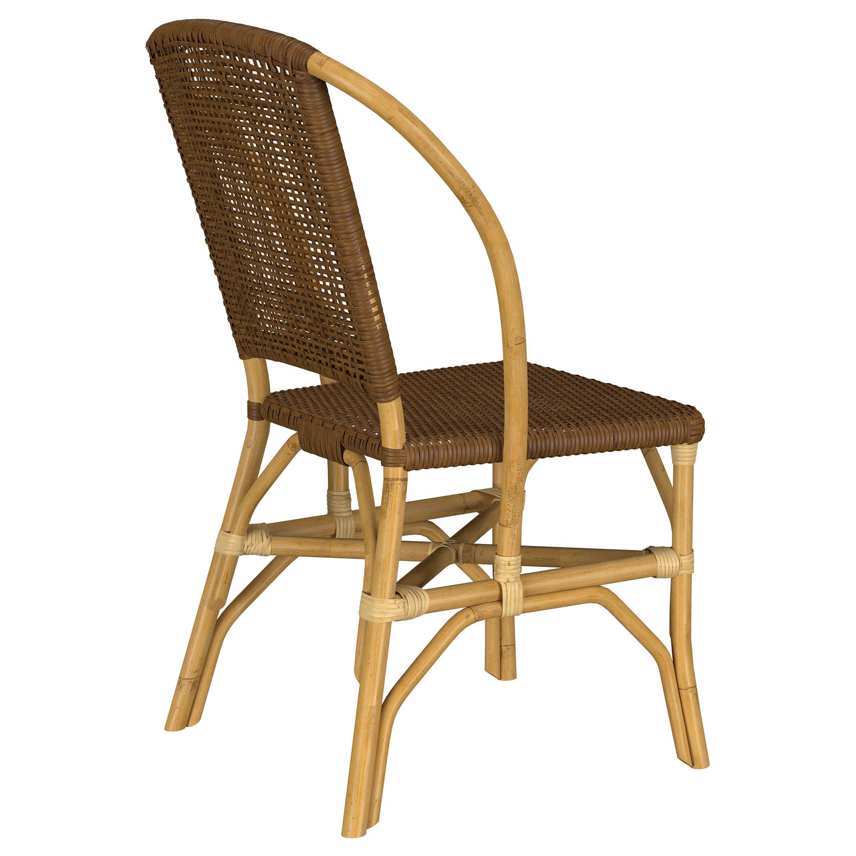 Lexley Woven Rattan Dining Side Chair Brown from top