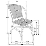 Lexley Woven Rattan Dining Side Chair Brown bottom view