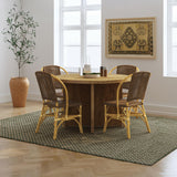 Lexley Woven Rattan Dining Side Chair Brown overview in set