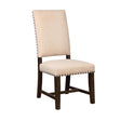 Twain beige upholstered Parsons side chair front view