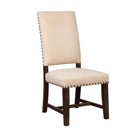 Twain beige upholstered Parsons side chair front view