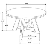 Main angled view of dining set table and chairs