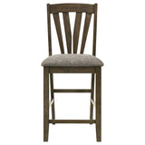 Side angle view of Canfield Brown dining chairs
