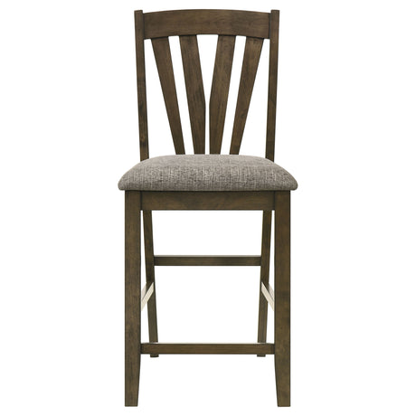 Side angle view of Canfield Brown dining chairs