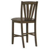 Detail of chair back design on Canfield Brown set