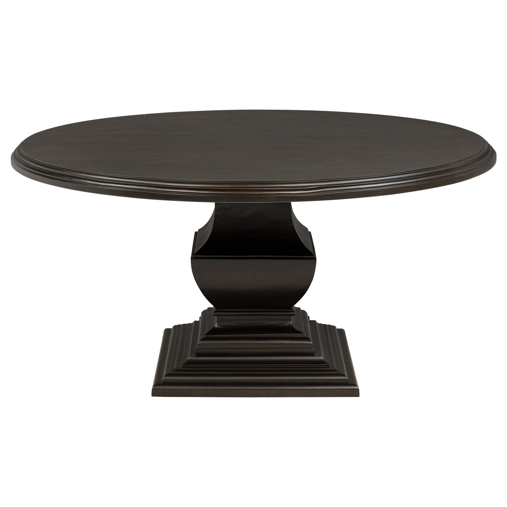 Close-up of the tiered pedestal base on Twyla dining table