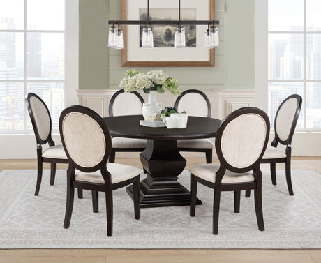Twyla 60-inch round dining table set in formal dining room