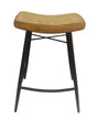 Bayu leather upholstered counter stool camel - front side angle