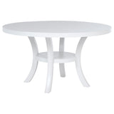 Judd Pearl White 54-inch Round Wood Dining Room Set main view with chairs