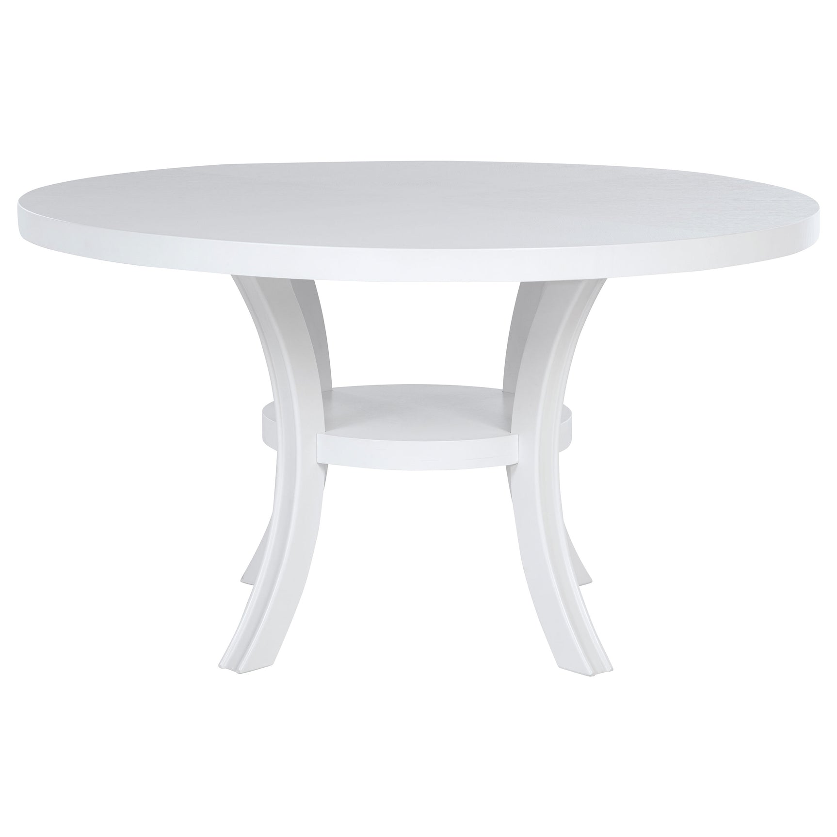 Dining room view of Judd Pearl White 54-inch Round Wood Dining Set