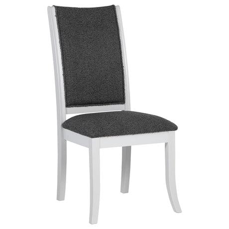 Main view of Judd Pearl White 54-inch Round Wood Dining Room Set with chairs