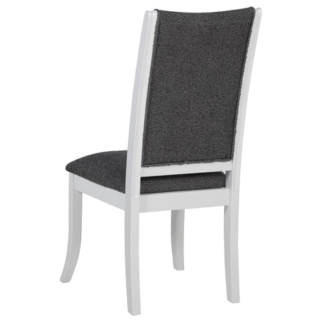 Detail close-up of Judd Pearl White 54-inch Round Wood Dining Room Set wood grain