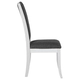 Side angle main view of Judd Pearl White 54-inch Round Wood Dining Room Set
